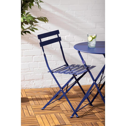 Chaises de terrasse pliantes Bolero Perth bleu marine foncé (lot de 2) - Bolero - FU541