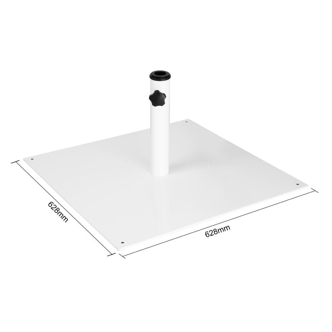 Pied de parasol plat en métal Bolero blanc 18kg - Bolero - FU510