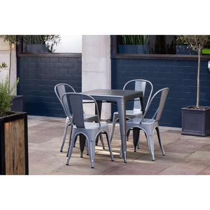 Table carrée en acier gris métallisé Bolero Bistro 668mm - Bolero - DM904
