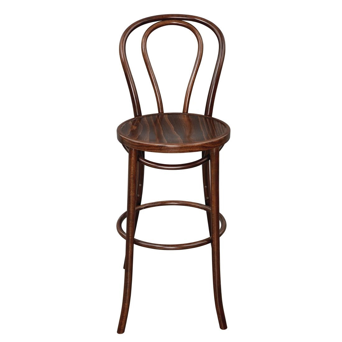 Tabouret haut bistro en bois courbé Fameg noyer - Fameg - CW012