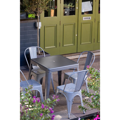 Table carrée en acier gris métallisé Bolero Bistro 668mm - Bolero - DM904