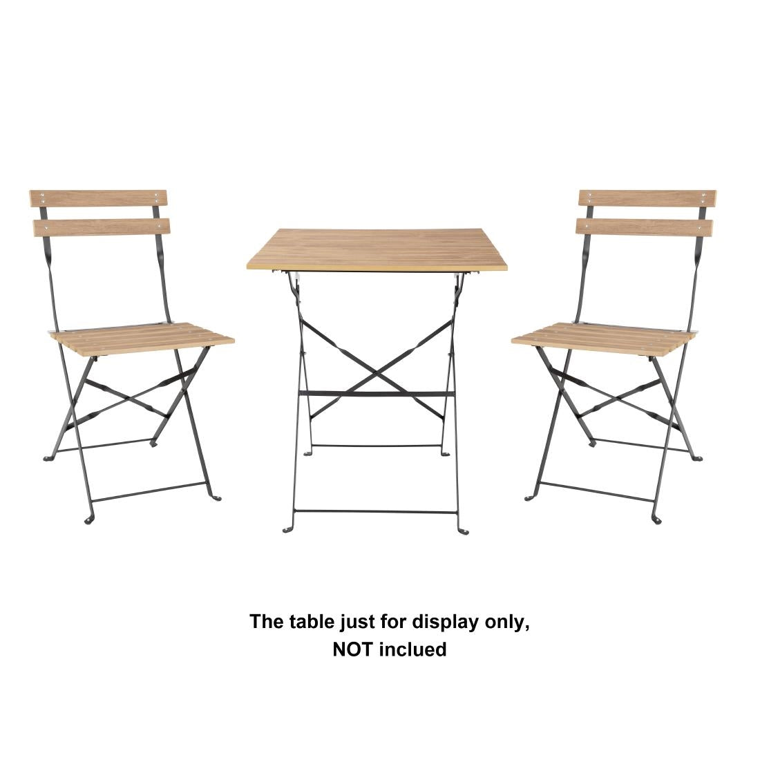 Chaises de terrasse pliantes Bolero Perth effet bois (lot de 2) - Bolero - FU539