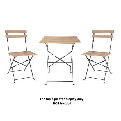 Chaises de terrasse pliantes Bolero Perth effet bois (lot de 2) - Bolero - FU539