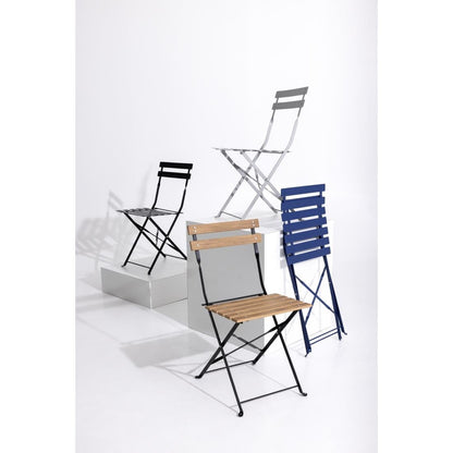 Chaises de terrasse pliantes Bolero Perth bleu marine foncé (lot de 2) - Bolero - FU541