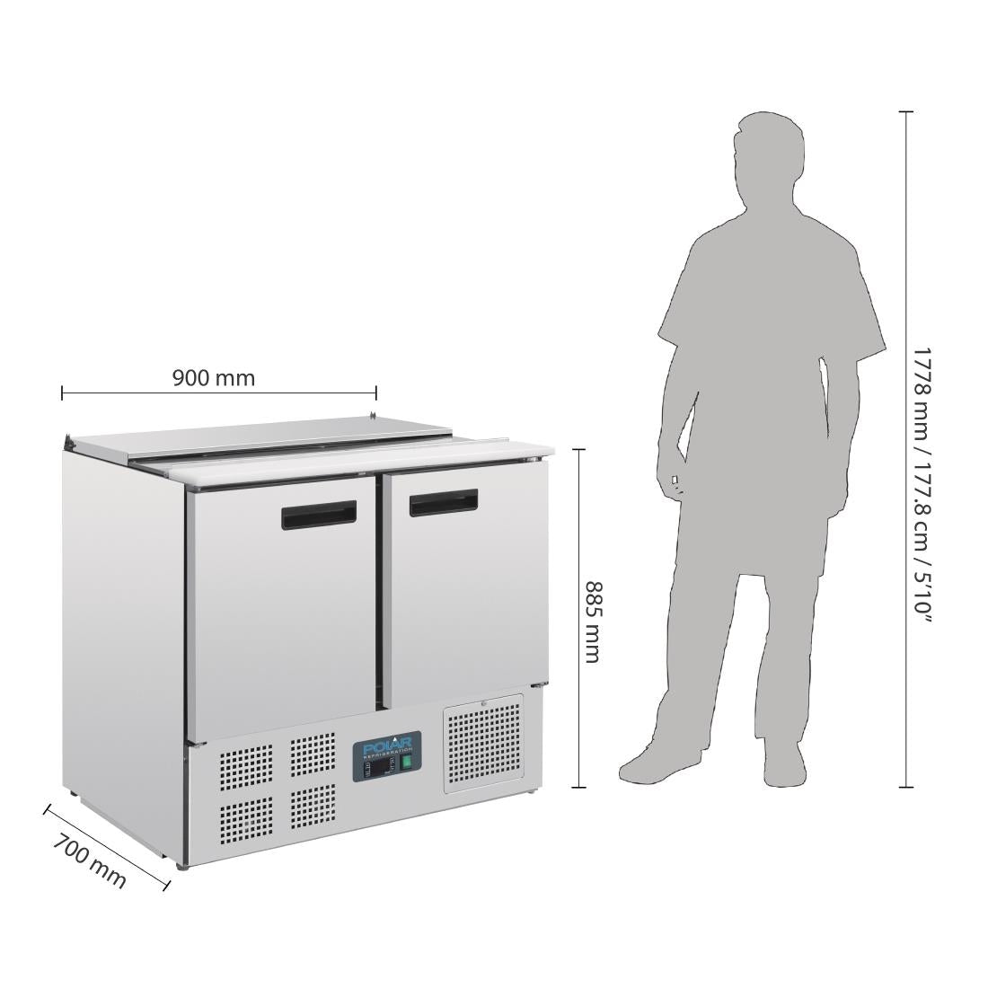 Comptoir à salade réfrigéré 240L Polar Série G - Polar - G606