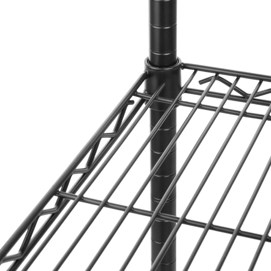 Rayonnage 4 niveaux revêtement époxy noir Nisbets Essentials 1830x1820x460mm - Nisbets Essentials - JE363