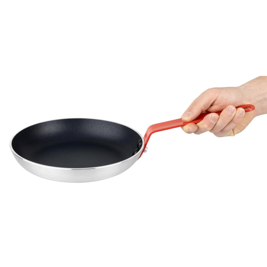 Poêle en aluminium antiadhésive Hygiplas Teflon Platinum Plus avec poignée rouge 24cm - Hygiplas - HT965