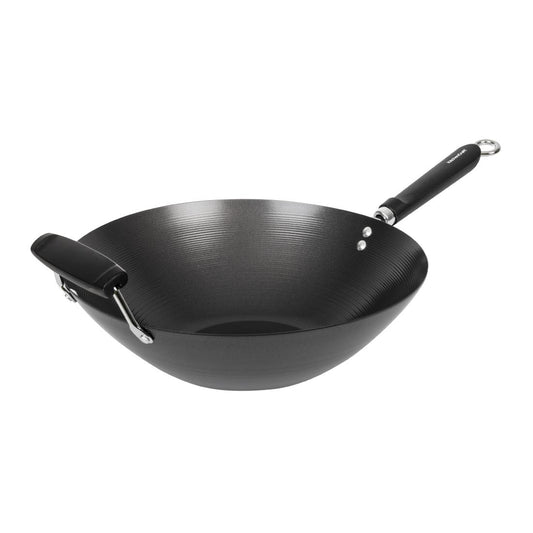 Wok antiadhésif fond plat 356mm - Kitchen Craft - K250