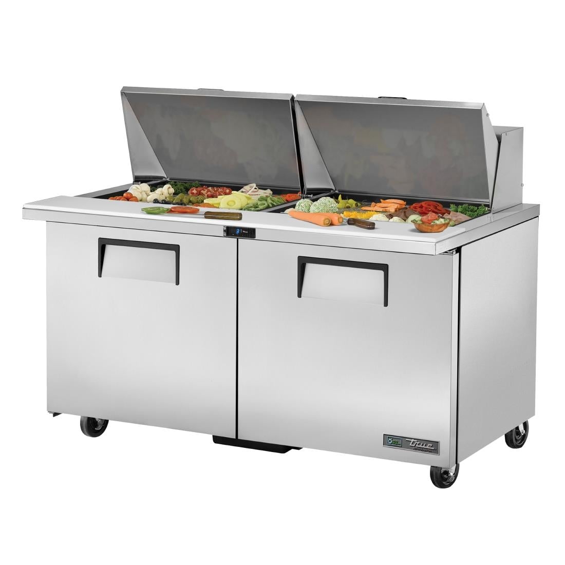 Table de préparation 24 bacs GN 1/6 2 portes True TSSU-60-24M-B-ST - TRUE - FB003