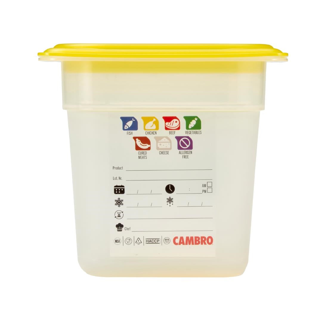 Bac en polypropylène Cambro Safetrak IML GN 1/6 150mm - Cambro - JN517