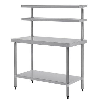 Table inox avec 2 étagères supérieures Vogue 1200mm - Vogue - CC359