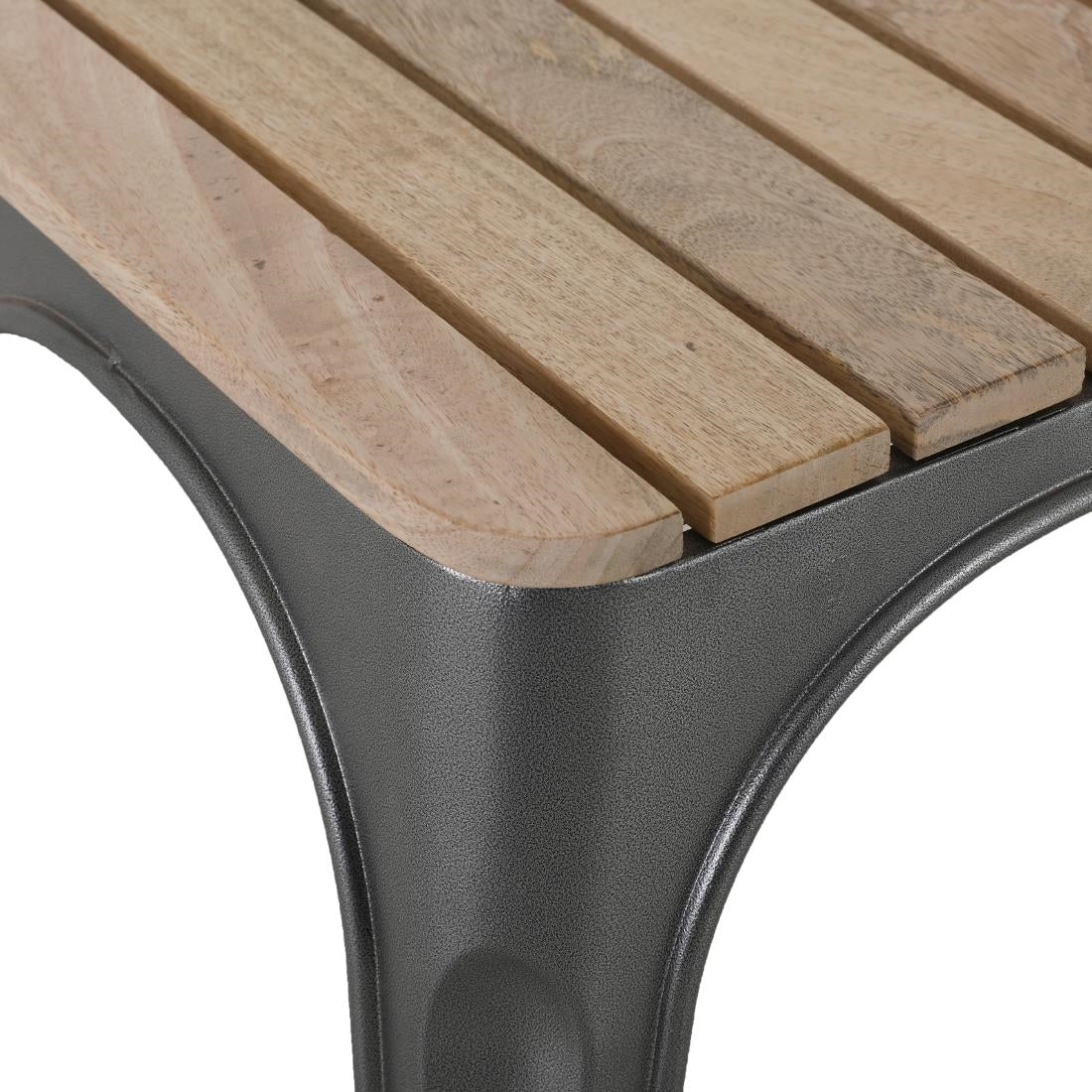 Banc d'intérieur à lattes en bois de manguier et cadre gris acier Bolero Bistro 850 mm (lot de 2) - Bolero - HZ817