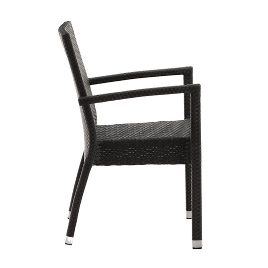 Fauteuils en rotin PE Bolero anthracite (lot de 4) - Bolero - DL477