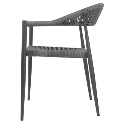 Fauteuils d'extérieur en rotin PE tressé Bolero Eden anthracite (lot de 4) - Bolero - HZ590