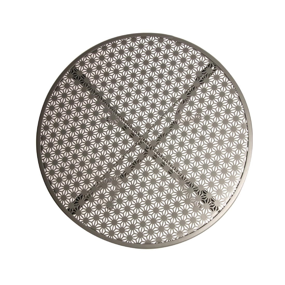Table bistro ronde en acier ajouré Bolero grise 600mm - Bolero - GG703