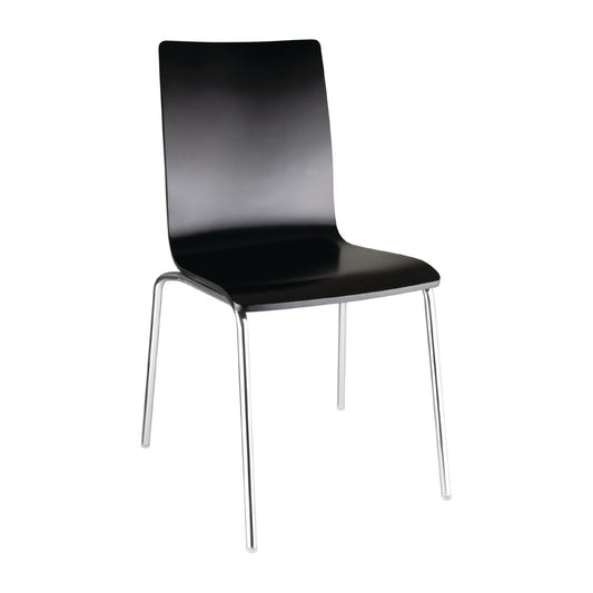 Chaise dossier carré noire Bolero lot de 4 - Bolero - GR345