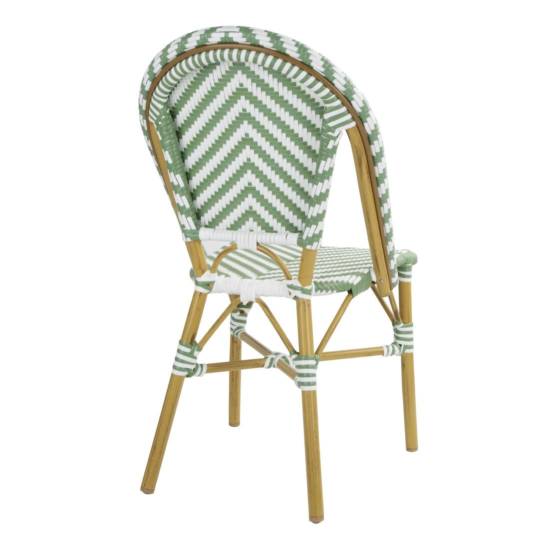 Chaises style parisien en polyrotin PE Bolero vert clair (lot de 2) - Bolero - FU535