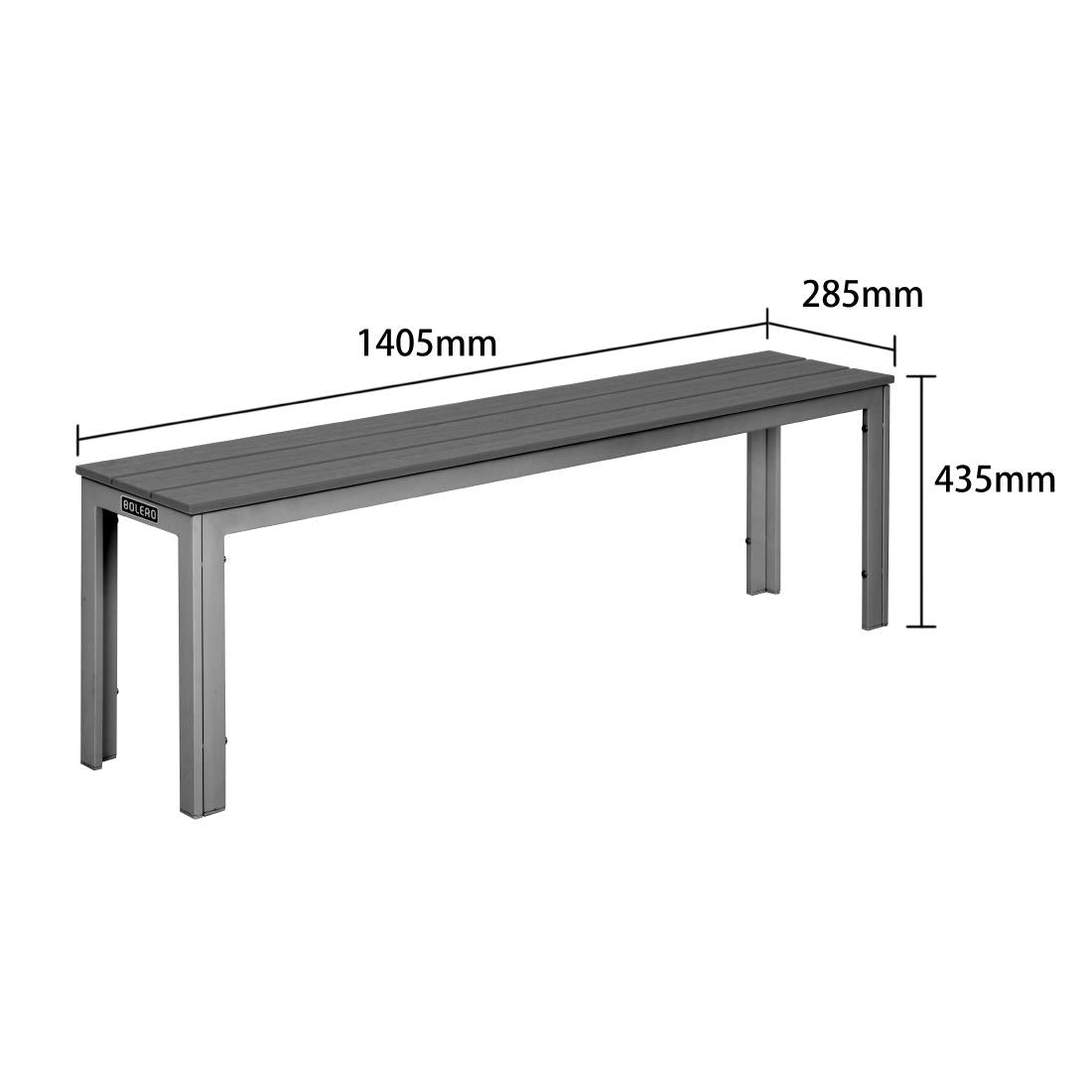Bancs à lattes Bolero Valletta gris (lot de 2) - Bolero - HZ024