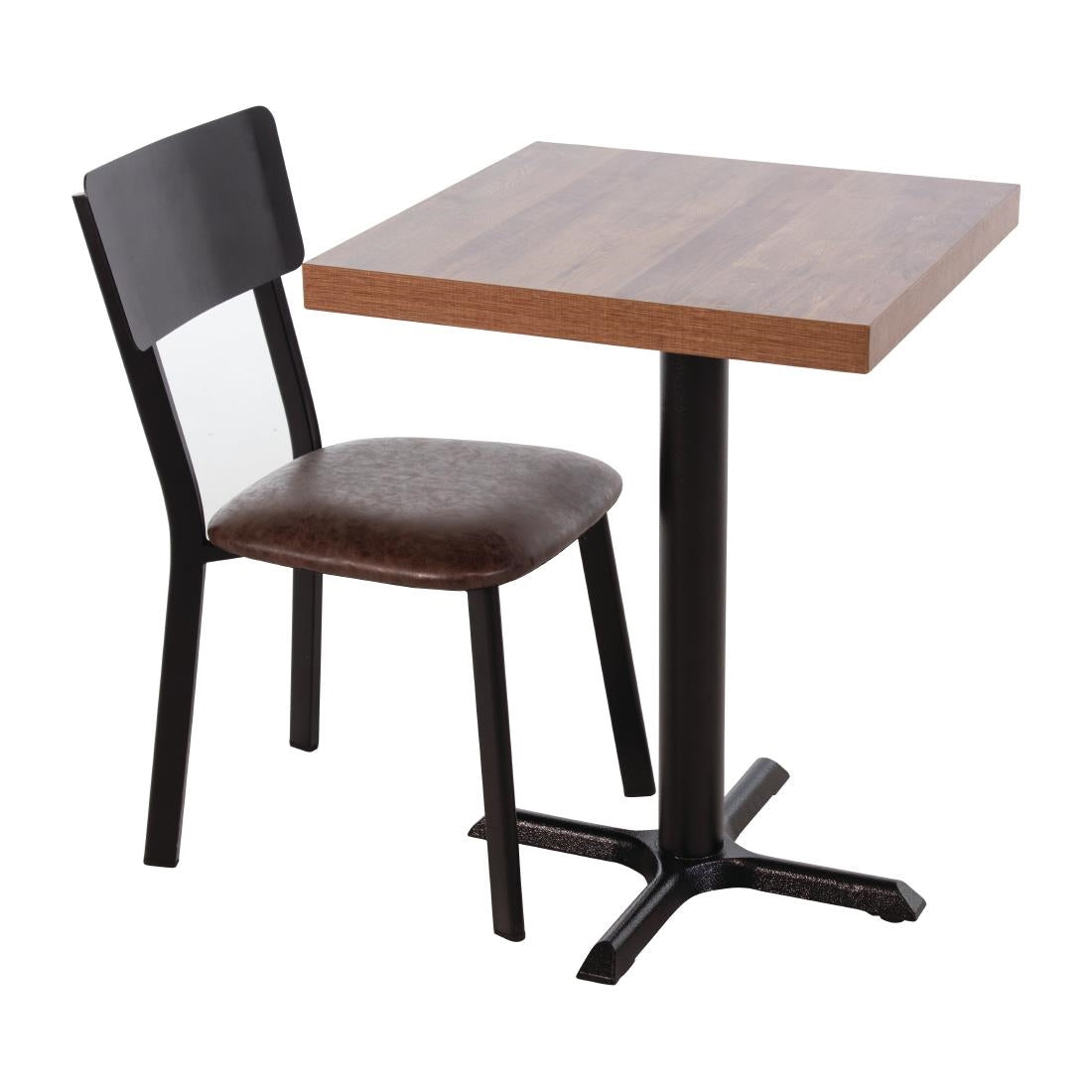 Chaises en metal assise PU moka vintage Bolero (lot de 4) - Bolero - DR301