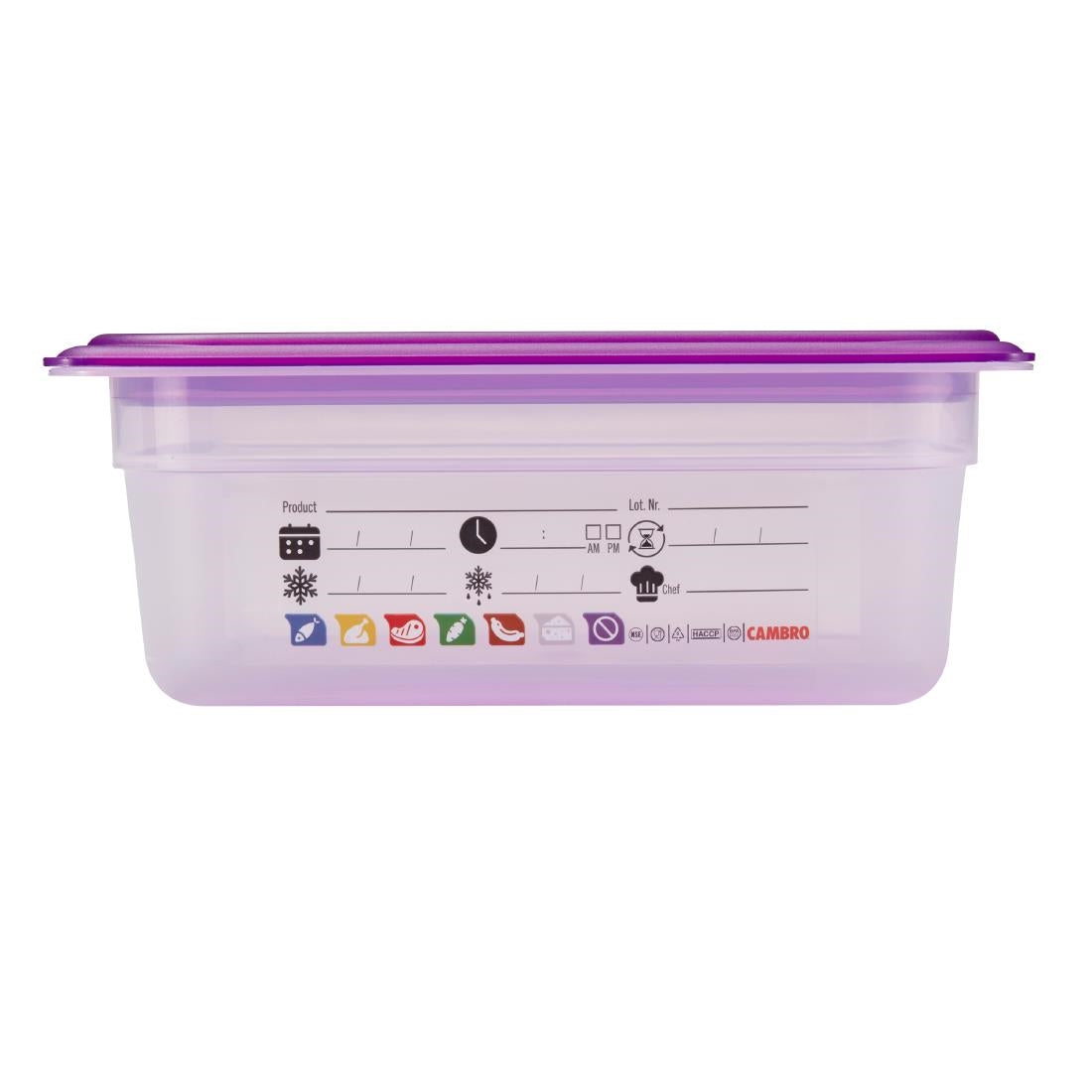 Bac en polypropylène Cambro Safetrak IML GN 1/2 100mm - Cambro - JN505
