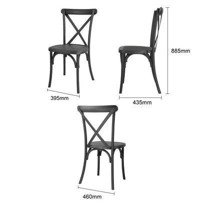 Chaises en résine à dossier croisé Manhattan Bolero noires (lot de 4) - Bolero - HW283