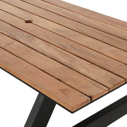 Ensemble table de pique-nique rectangulaire Acacia avec bancs Bolero - Bolero - JE893