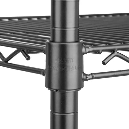 Rayonnage 4 niveaux revêtement époxy noir Nisbets Essentials 1830x1820x460mm - Nisbets Essentials - JE363