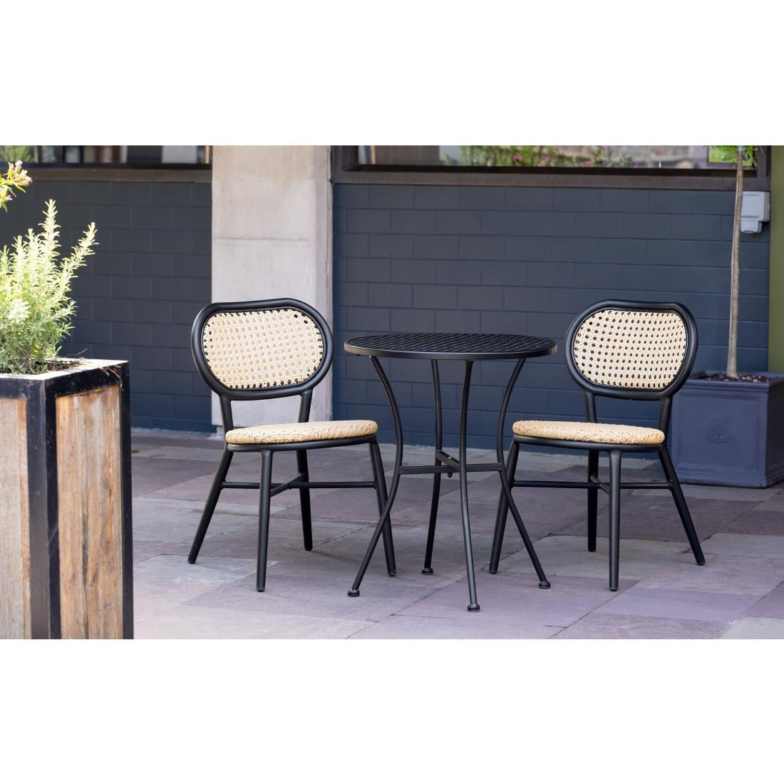 Table bistro ronde en acier ajouré Bolero noire 600mm - Bolero - GG705