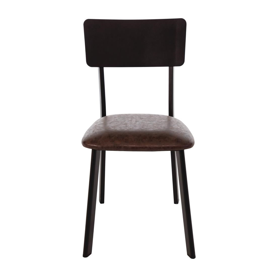 Chaises en metal assise PU moka vintage Bolero (lot de 4) - Bolero - DR301
