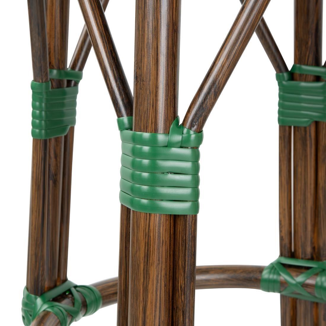 Tabourets de bar Parisian Style PE Rattan Bolero bois foncé verts (lot de 2) - Bolero - HZ147