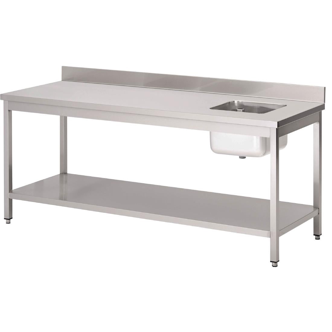 Table du chef avec bac à droite et dosseret Gastro M 850x1200x700mm - Gastro M - DS430