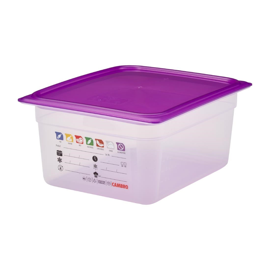 Bac en polypropylène Cambro Safetrak IML GN 1/2 150mm - Cambro - JN506