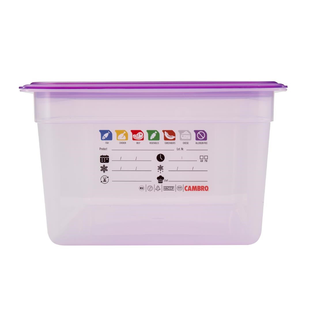 Bac en polypropylène Cambro Safetrak IML GN 1/1 200mm - Cambro - JN503