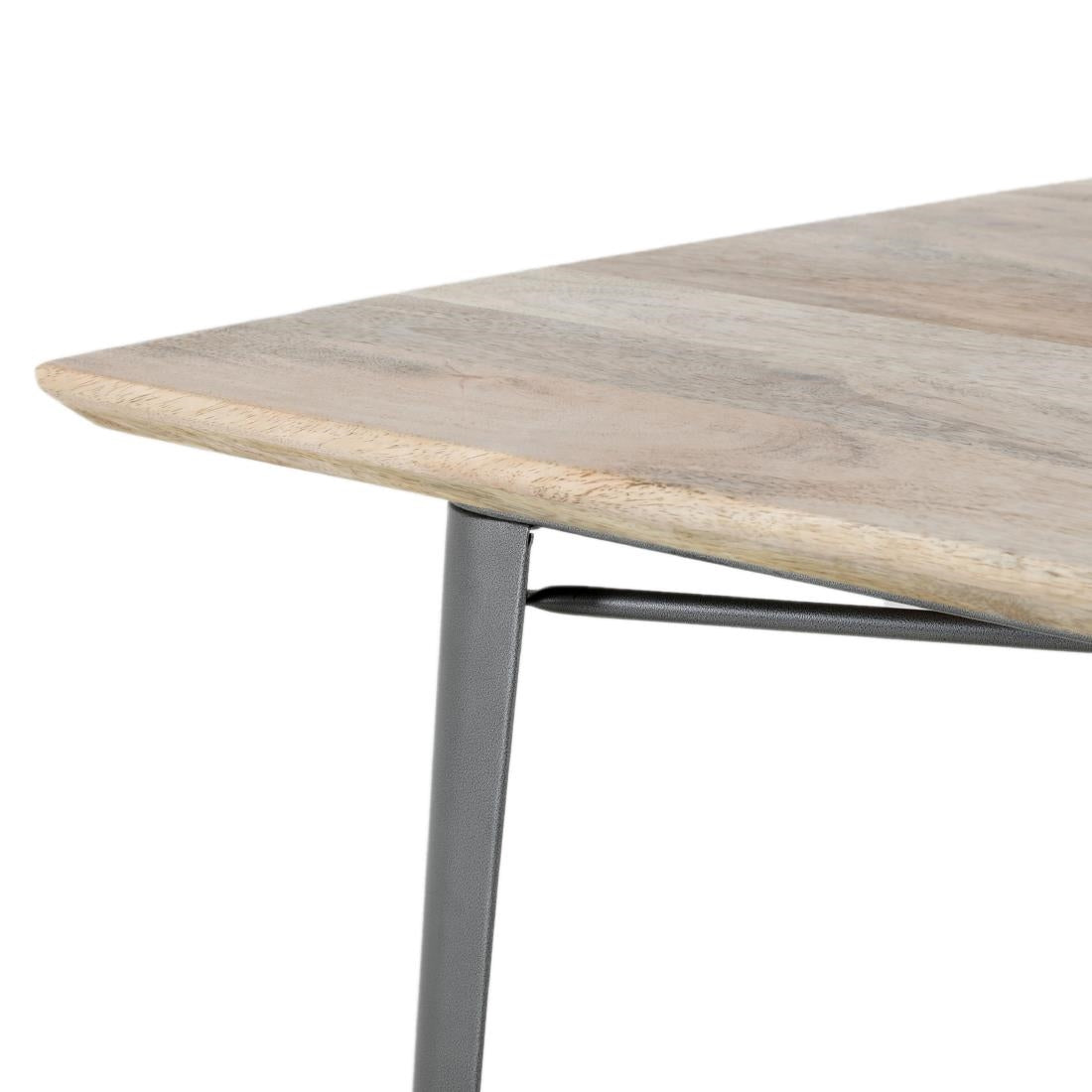 Table à manger avec plateau en bois de manguier lisse et piètement gris acier Bolero Bistro 1450 mm - Bolero - HZ809