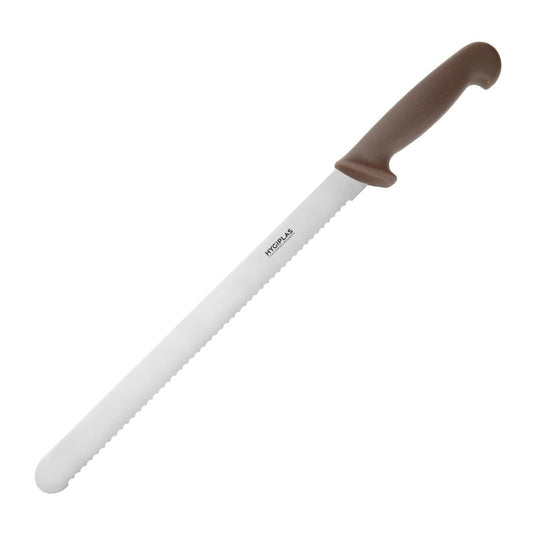 Couteau à génoise dentelé Hygiplas marron 30,5cm - Hygiplas - FX118
