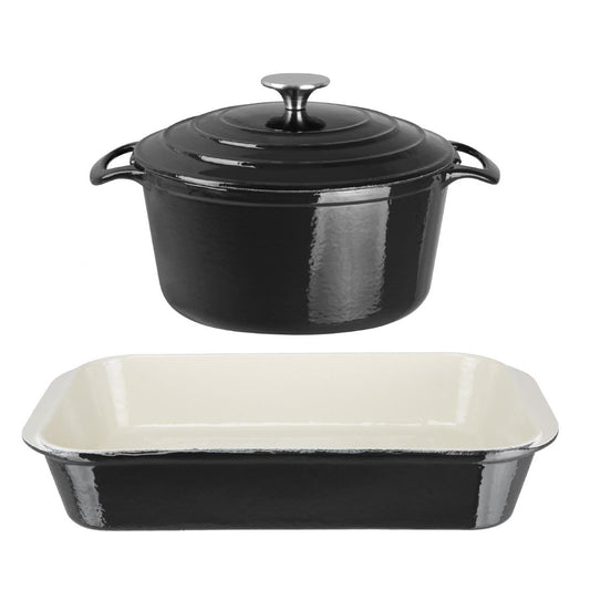 Ensemble 1 cocotte et 1 plat à rôtir en fonte Vogue Cook Like A Pro - Vogue - SA619