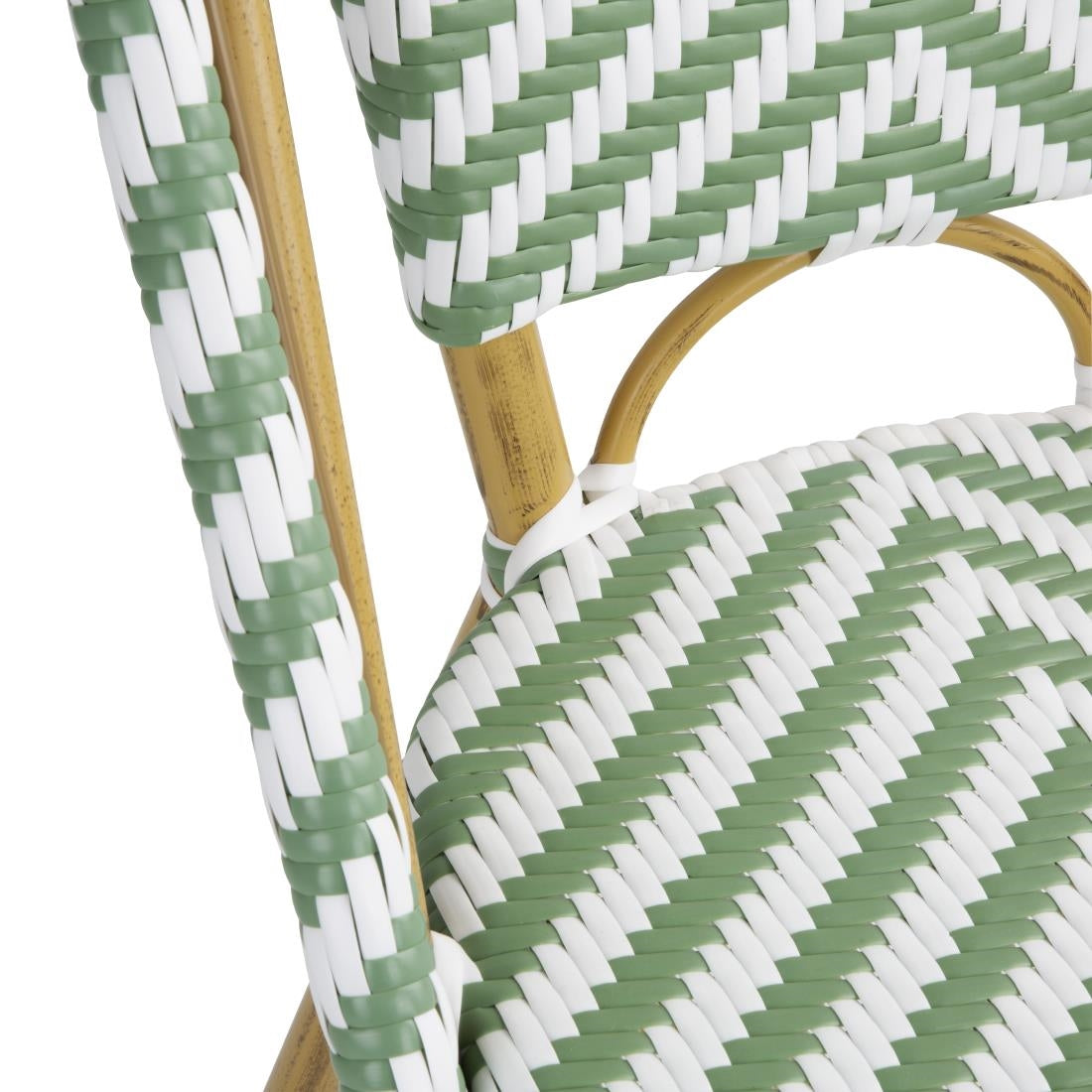 Chaises style parisien en polyrotin PE Bolero vert clair (lot de 2) - Bolero - FU535