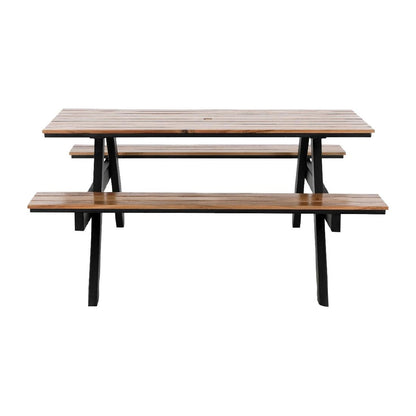 Ensemble table de pique-nique rectangulaire Acacia avec bancs Bolero - Bolero - JE893