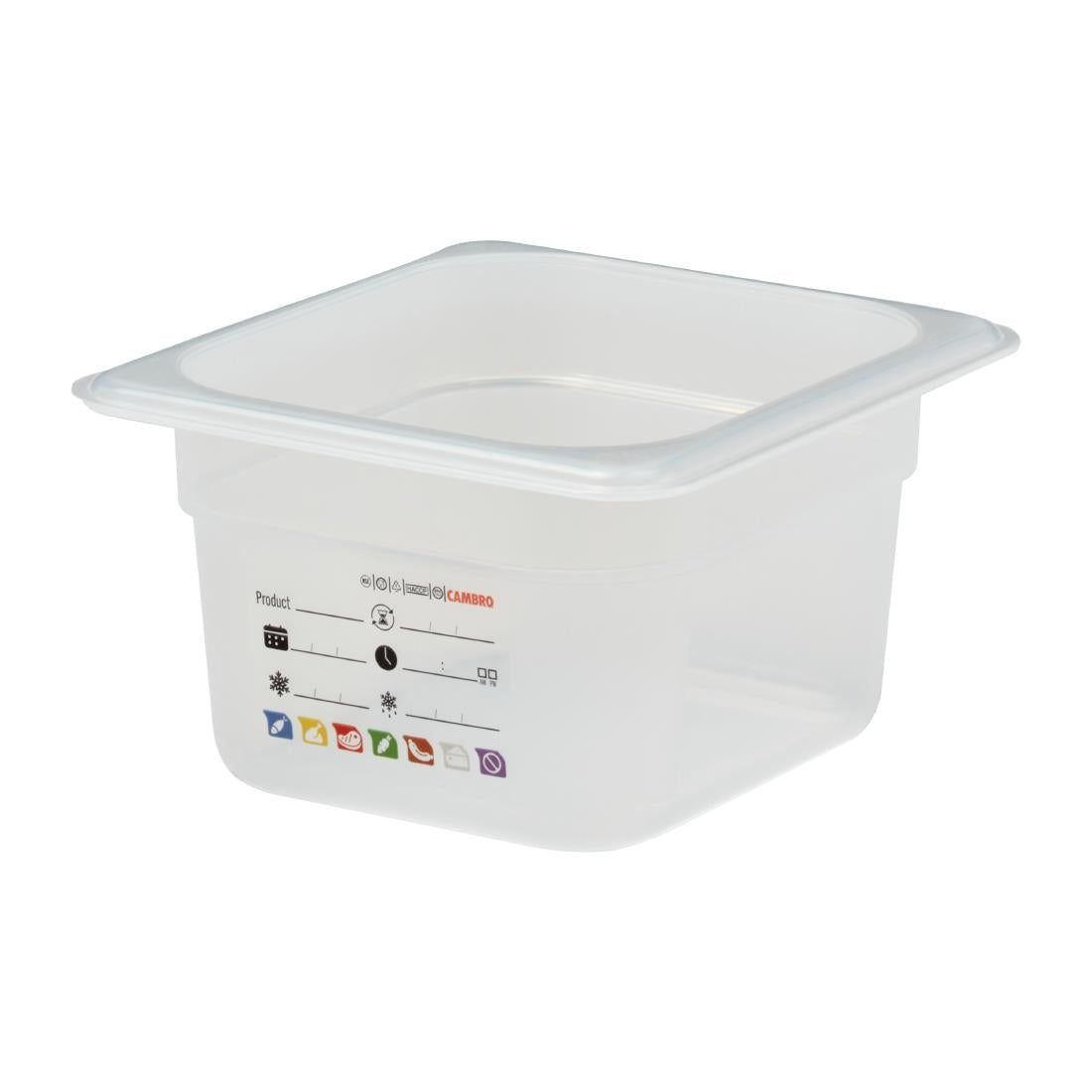 Bac en polypropylène Cambro Safetrak IML GN 1/6 100mm - Cambro - JN516