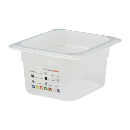 Bac en polypropylène Cambro Safetrak IML GN 1/6 100mm - Cambro - JN516