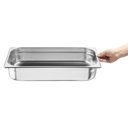 Bacs GN 1/1 en inox Nisbets Essentials 100 mm (lot de 3) - Nisbets Essentials - JB370