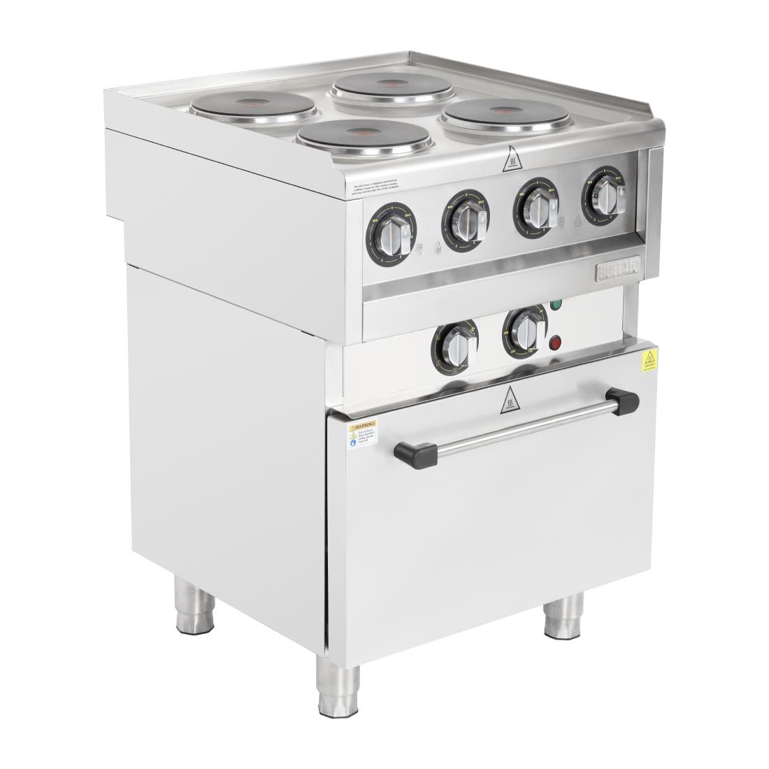 Fourneau électrique 4 feux sur four à convection Buffalo Série 600 - Buffalo - SA808