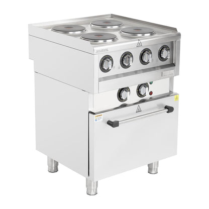 Fourneau électrique 4 feux sur four à convection Buffalo Série 600 - Buffalo - SA808