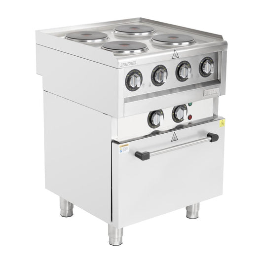 Fourneau électrique 4 feux sur four à convection Buffalo Série 600 - Buffalo - SA808