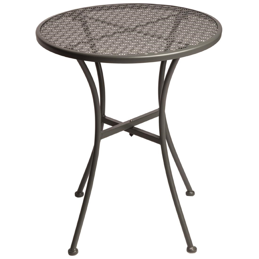 Table bistro ronde en acier ajouré Bolero grise 600mm - Bolero - GG703