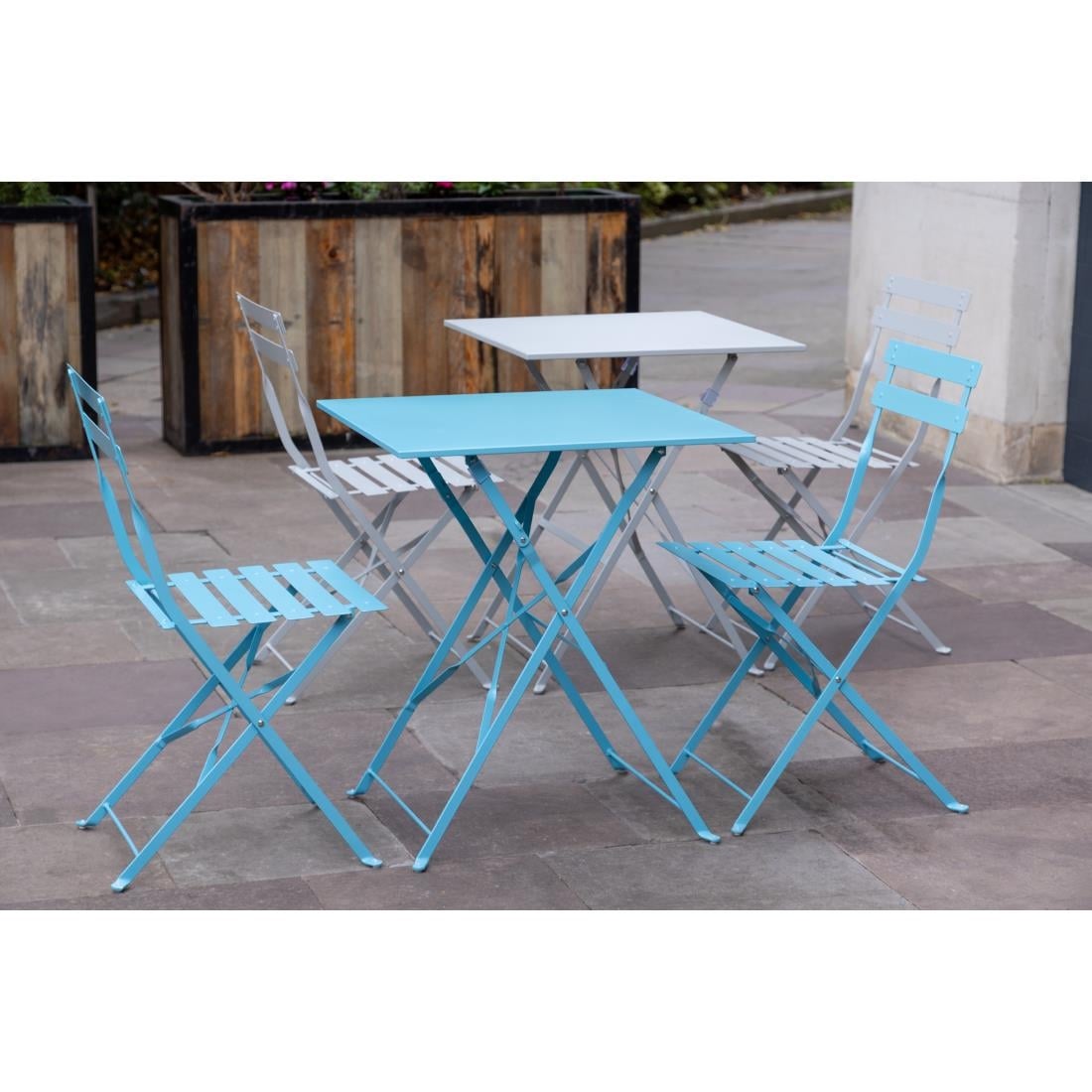 Table de terrasse carrée en acier Bolero grise 600mm - Bolero - GK988