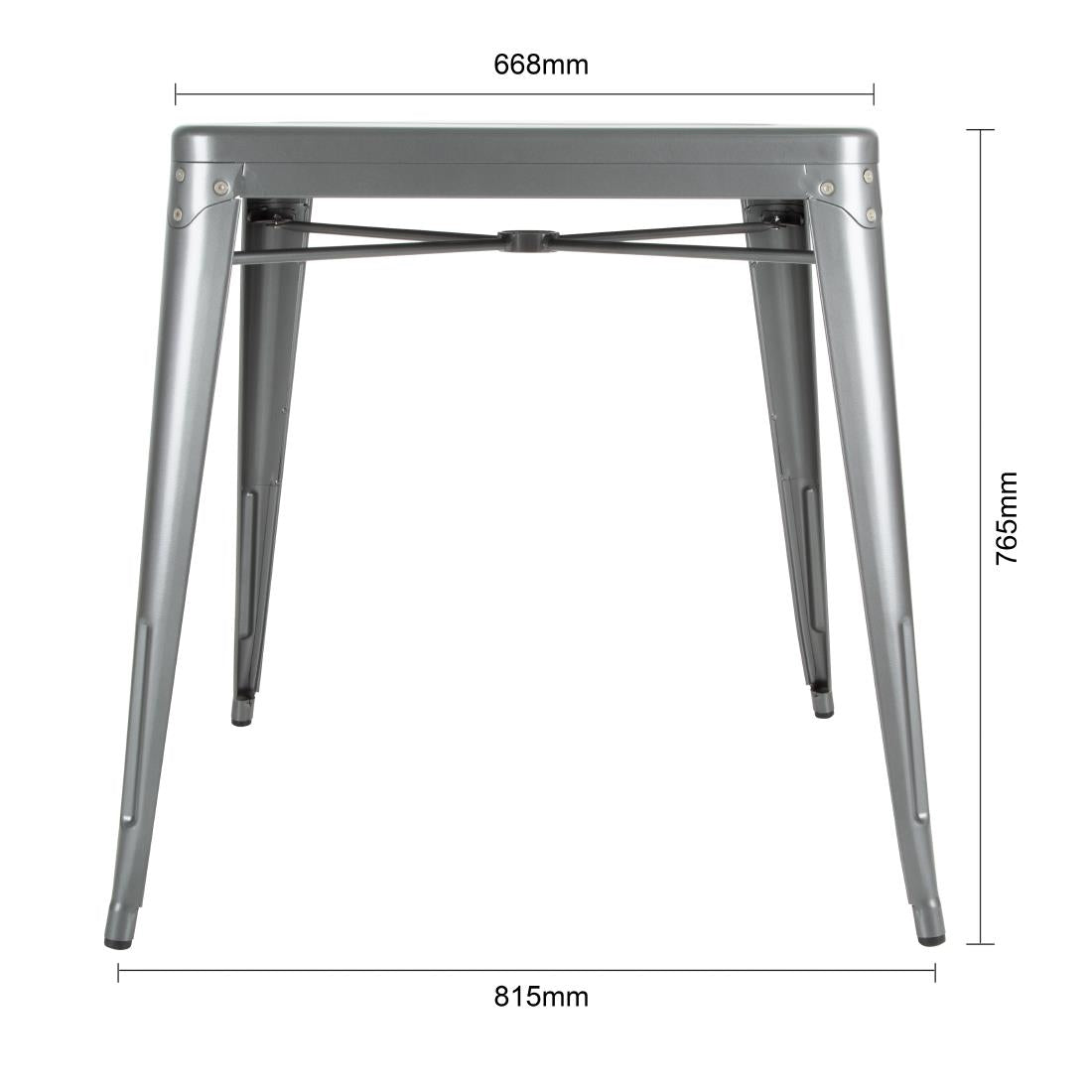 Table carrée en acier gris métallisé Bolero Bistro 668mm - Bolero - DM904