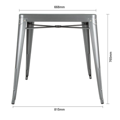 Table carrée en acier gris métallisé Bolero Bistro 668mm - Bolero - DM904