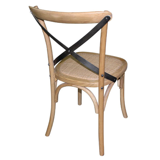 Chaises en bois patiné avec dossier croisé Bolero naturel (lot de 2) - Bolero - GG656