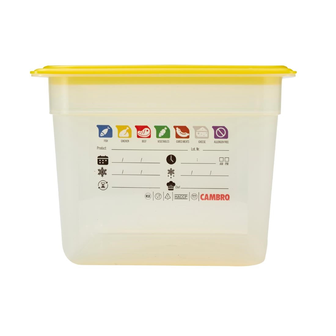 Bac en polypropylène Cambro Safetrak IML GN 1/2 200mm - Cambro - JN507